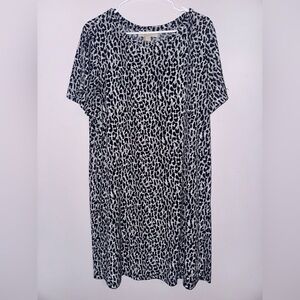 Michael Kors Black and Gray Patterned Top